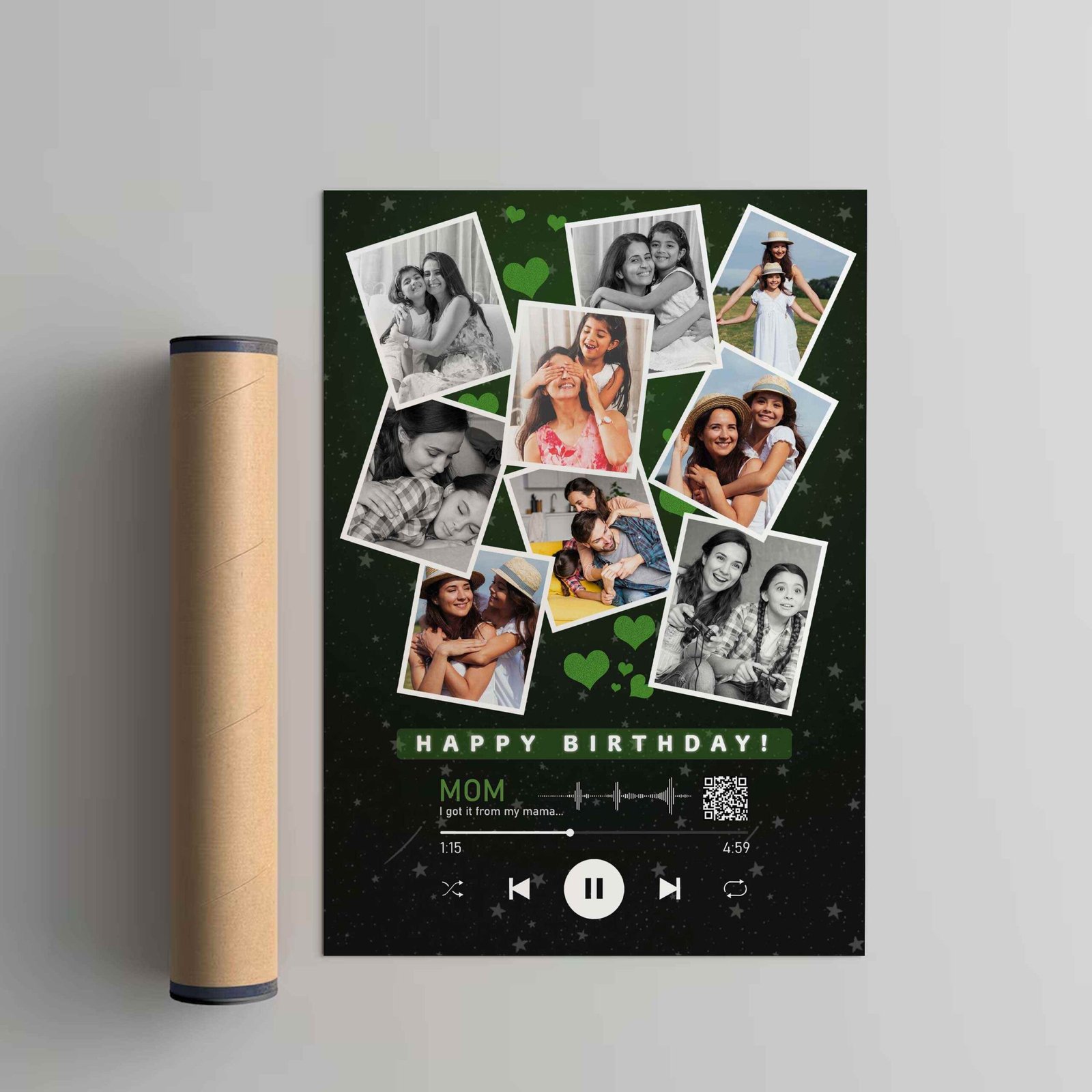 Printed Memories Customized Photo Frame – “I Got It From My Mama” Creative Gift for Mother with Spotify Design - Image 3